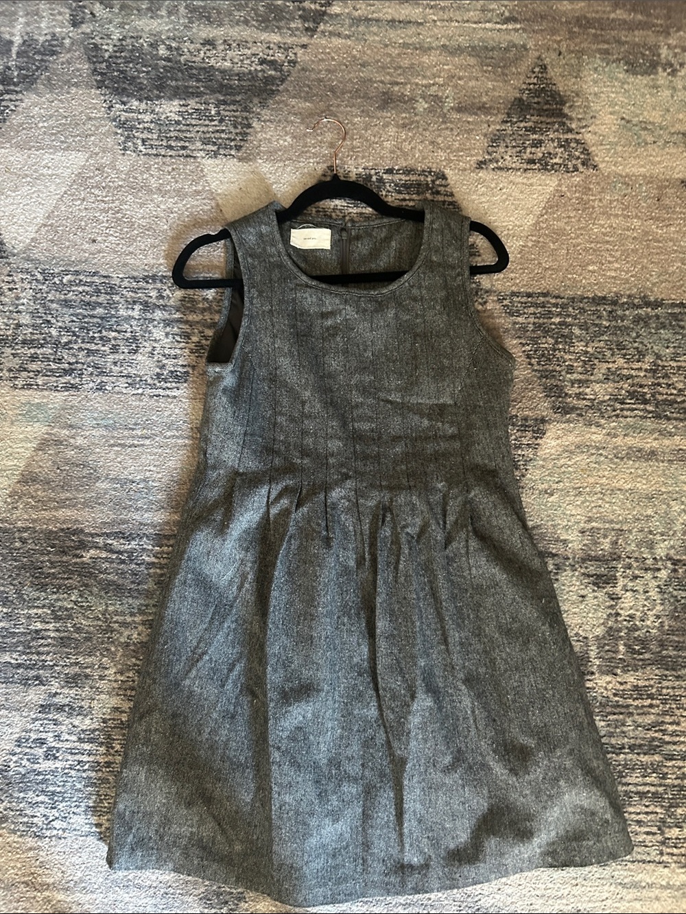 Girls Classic Gray Pleated School Dress